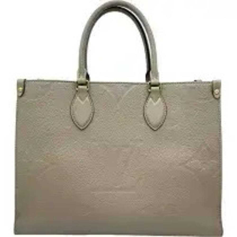 Louis Vuitton OnTheGo Tourterelle Empreinte Top Handle Bag Leather Brown